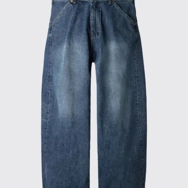[BUNJANG] HAECHINGROOM Wide Curve Jeans Washed Blue Size 5 / [5] 해칭룸 와이드 커브진 워시드 블루 5사이즈