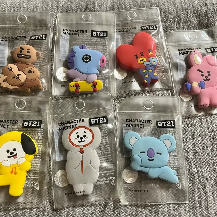[BUNJANG] BT21 Character Magnet Bundle Set (7 Types) / BT21 Magnet 캐릭터 마그넷 자석 7종 일괄