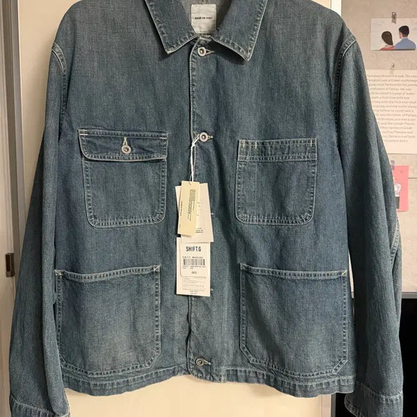 [BUNJANG] Sazidedecre Coverall Short Jacket (Medium Blue, New) / [L] 사쥬데크레 커버올 숏 자켓 중청 새상품