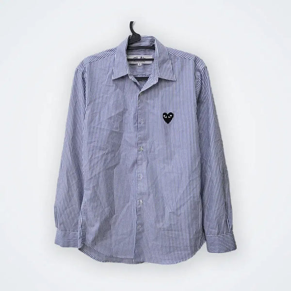 [BUNJANG] Comme des Garçons Striped Shirt White Blue / [S] 꼼데가르송 스트라이프 셔츠 화이트블루