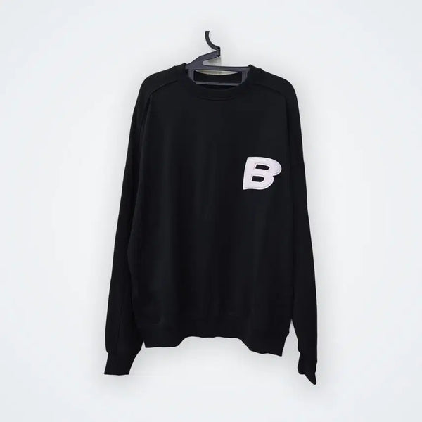 [BUNJANG] BLUR Logo Embroidered Sweatshirt Black / [2] 블러 로고 자수 맨투맨 블랙