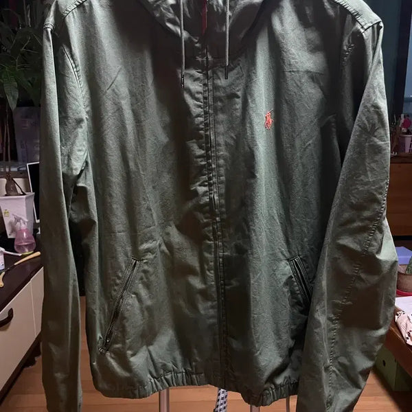 [BUNJANG] Polo Olive Windbreaker Jacket (Size L) / 폴로 올리브 바람막이 L
