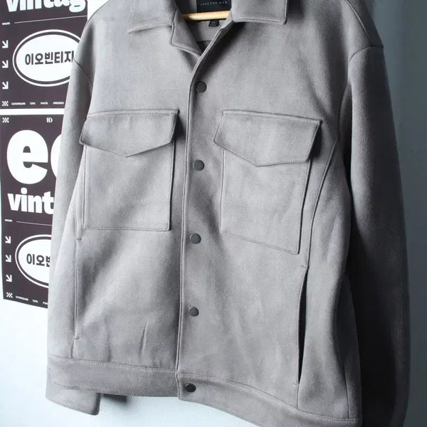 [BUNJANG] Spao Suede Zip-Up Windbreaker Jumper Jacket Trucker / (M-L) 스파오 집업 바람막이 점퍼자켓 트러커 스웨이드-H37538
