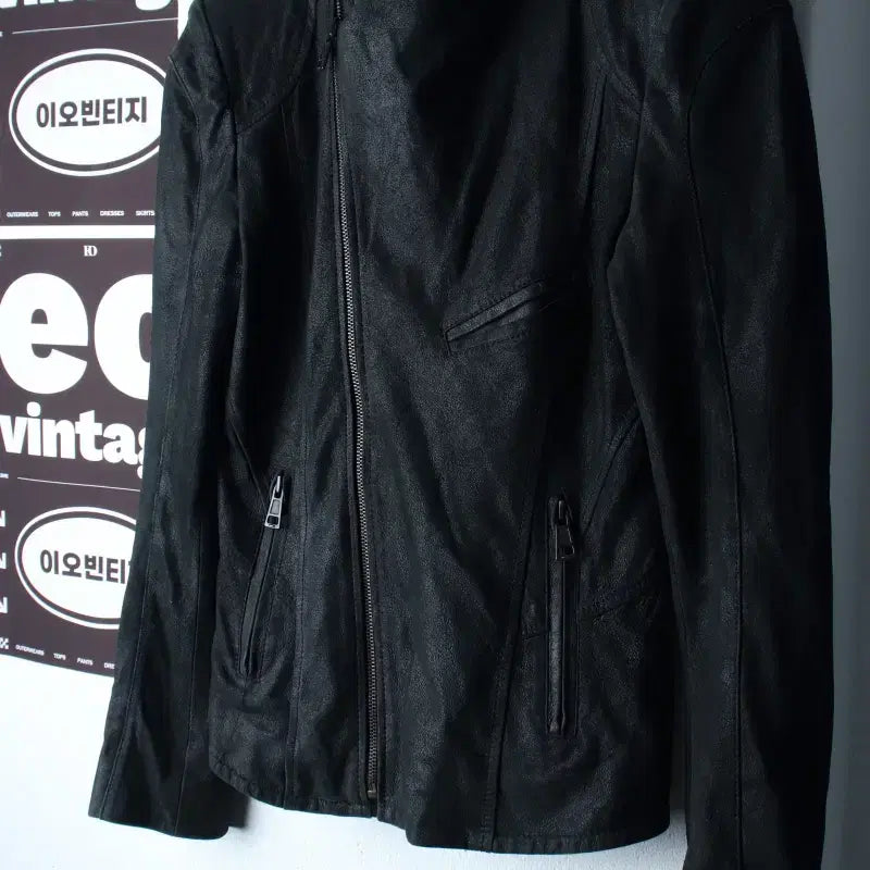 [BUNJANG] System Zip-up Windbreaker Jumper Jacket Leather Jacket / W(S-M) 시스템 집업 바람막이 점퍼자켓 한섬 레더자켓-H37544