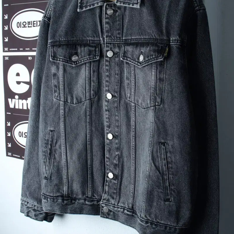 [BUNJANG] Philogram Denim Zip-Up Windbreaker Jumper Jacket (Black Blue) / (M-L) 필로그램 집업 바람막이 점퍼자켓 데님 흑청-H37552