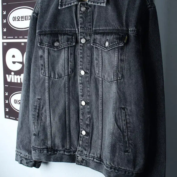 [BUNJANG] Philogram Denim Zip-Up Windbreaker Jumper Jacket (Black Blue) / (M-L) 필로그램 집업 바람막이 점퍼자켓 데님 흑청-H37552