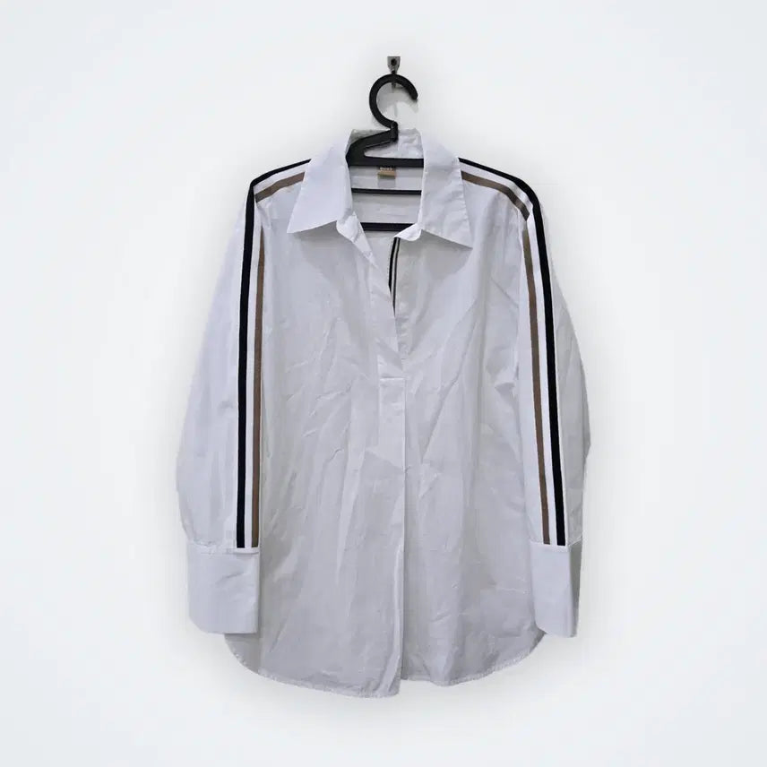 [BUNJANG] HUGO BOSS Stripe Detail Shirt White / [2] 휴고 보스 스트라이프 디테일 셔츠 화이트