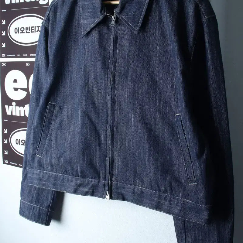 [BUNJANG] Plac Zip-up Windbreaker Jumper Jacket K46 Denim / (M-2XL) 플랙 집업 바람막이 점퍼자켓 K46 데님 청-H37563