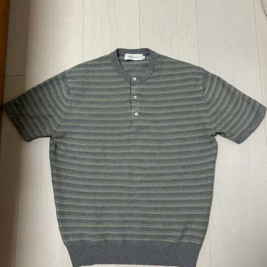 [BUNJANG] Union Blue Henry Neck Knit Matcha Grey M / 유니온블루 헨리넥 니트 말차그레이 M