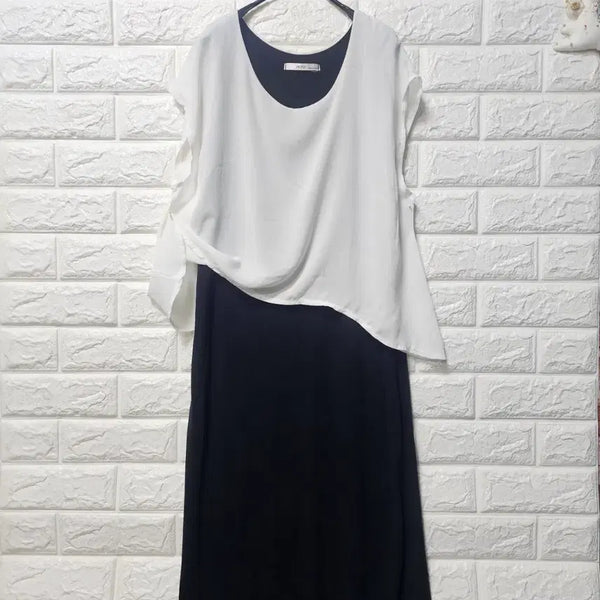 [BUNJANG] Sleeveless Layered Long Dress / 레이어드민소매원피스