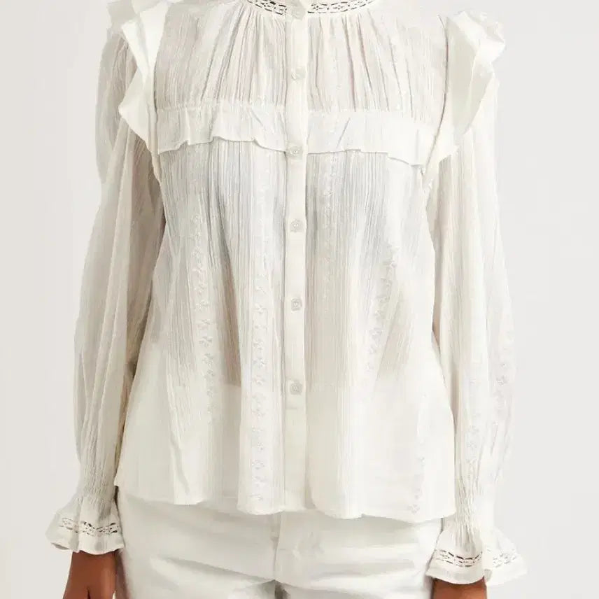 [BUNJANG] Isabel Marant Frilled Lace Blouse Size 34 / 이자벨마랑 블라우스 34