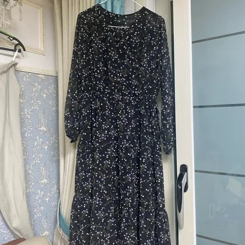 [BUNJANG] Plus Size Chiffon Floral Long Dress (Sizes 66-88) / 빅사이즈 쉬폰 잔꽃원피스 66~77~88