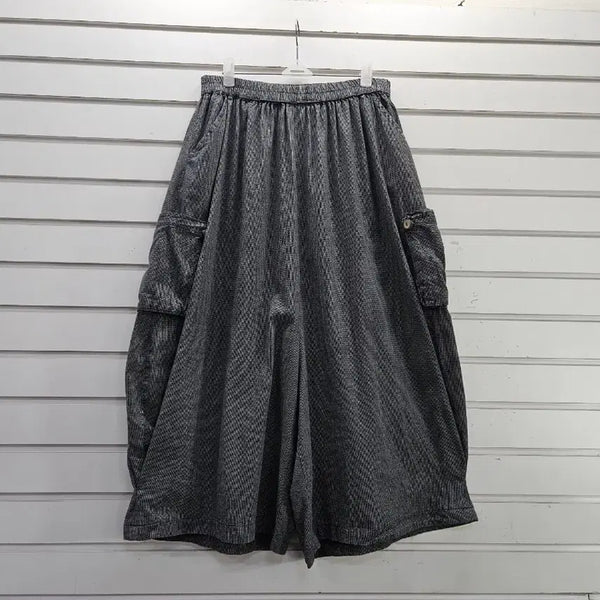 [BUNJANG] Check Pattern Cotton Wide Fit Bending Pants / 잔체크 면 베기스타일 와이드 밴딩바지/보물찾기천사