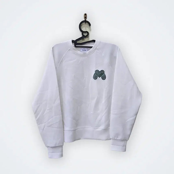 [BUNJANG] Martine Logo Embroidery Sweatshirt White / [Free] martine 로고 자수 맨투맨 화이트