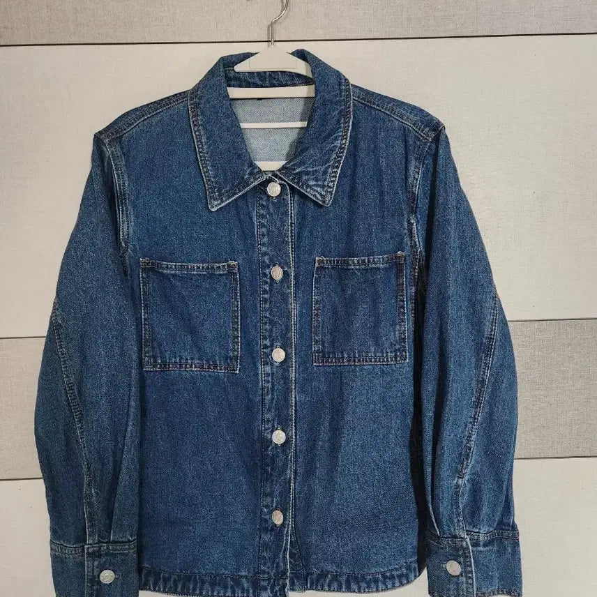[BUNJANG] BRÉAL Women's Mid-Blue Washed Denim Jacket / 브레알 여성 데님 자켓 55 핏 예쁜 청자켓