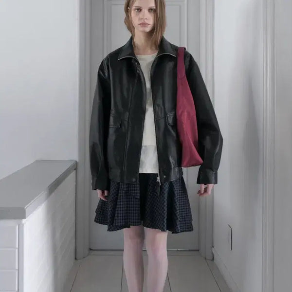 [BUNJANG] TOAVE Check Frill Skirt Navy S / 토아베 체크프릴스커트 네이비 s