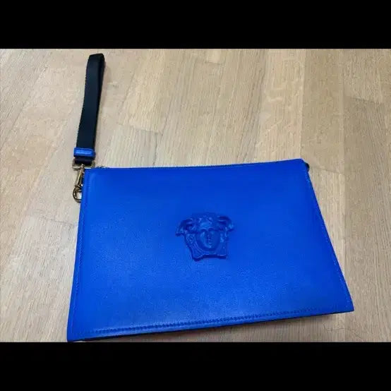 [BUNJANG] Versace Medusa Clutch Bag Blue Leather / 베르사체 클러치새것