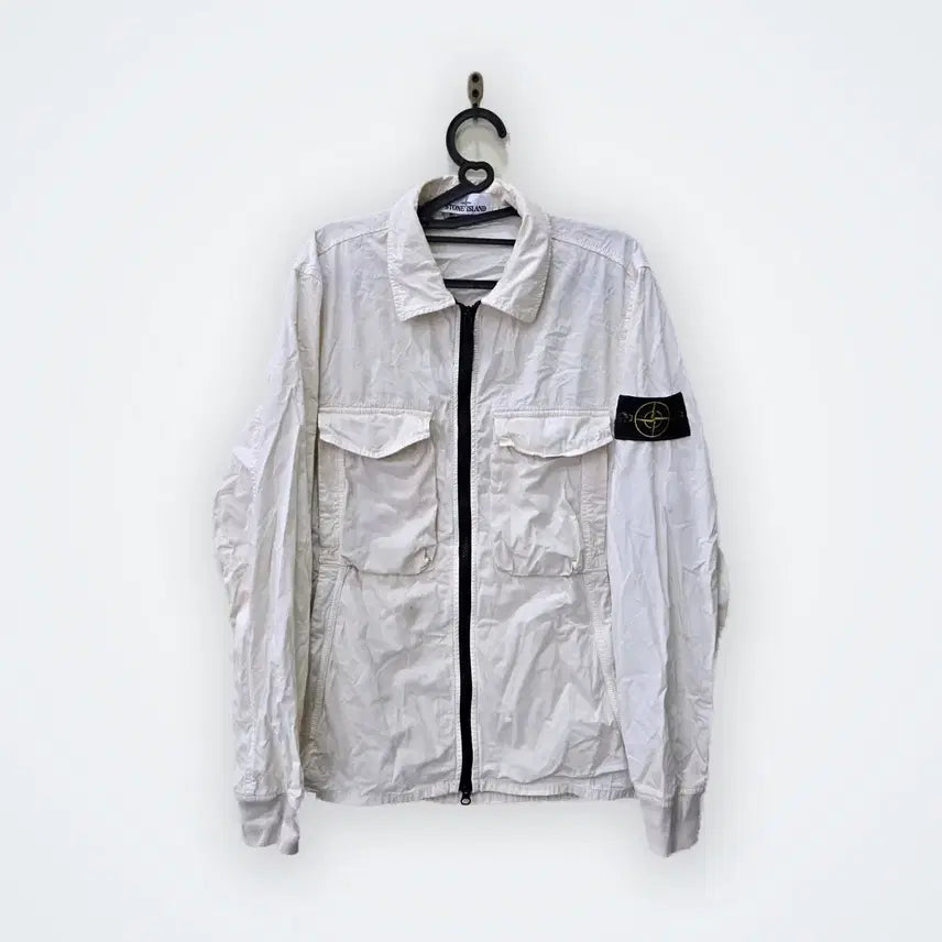 [BUNJANG] Stone Island Zipper Jacket Ivory / [M] 스톤 아일랜드 지퍼 자켓 아이보리