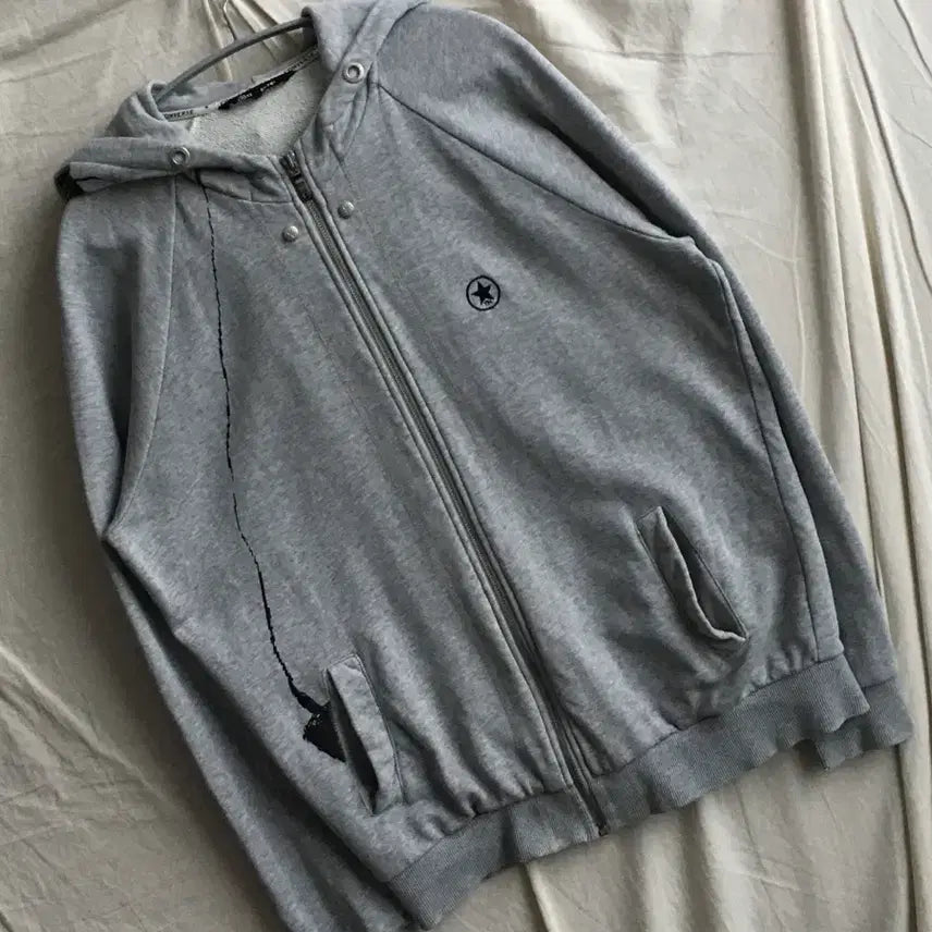 [BUNJANG] Converse Chest Logo Hoodie Zip-Up / 컨버스 가슴로고 후드집업