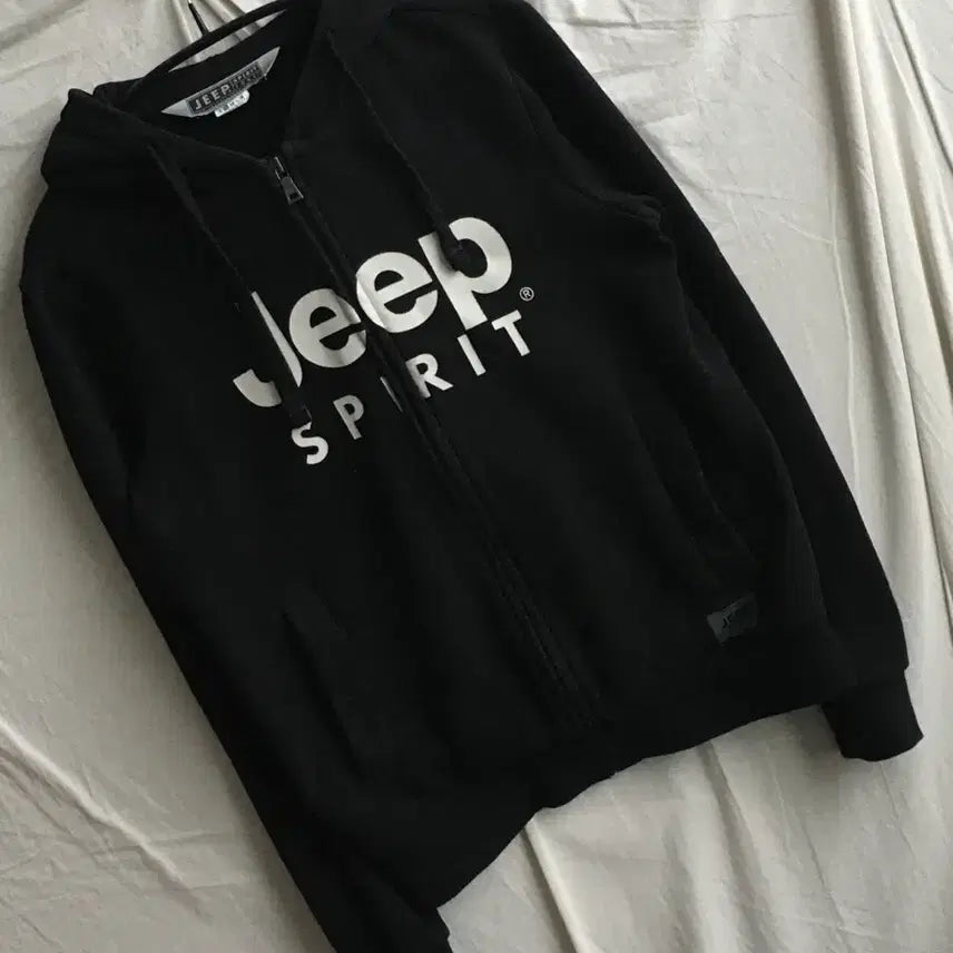 [BUNJANG] Jeep Big Logo Hooded Zip-Up Jacket / 지프 빅로고 후드집업