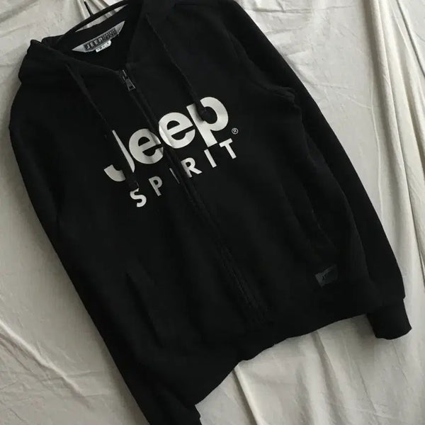 [BUNJANG] Jeep Big Logo Hooded Zip-Up Jacket / 지프 빅로고 후드집업