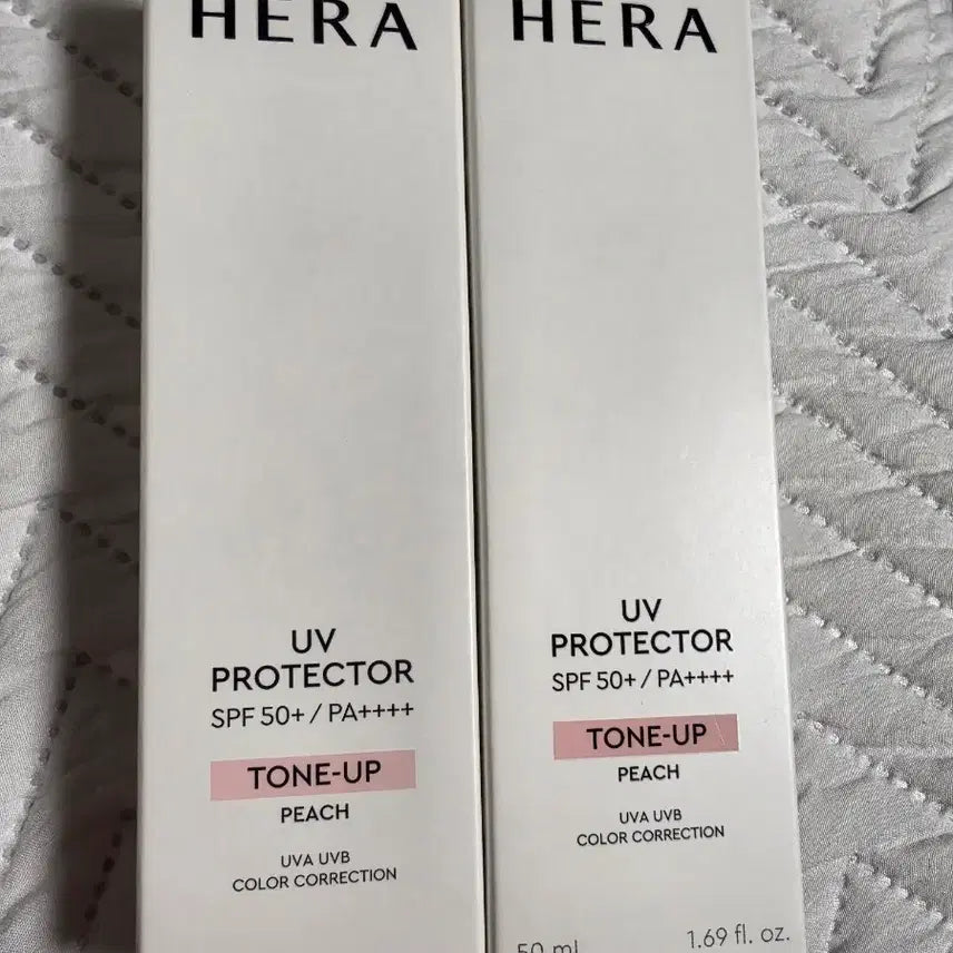 [BUNJANG] Hera UV Protector Tone-up Peach Set / 헤라 UV 프로텍터 톤업 피치 50미리 2개 세트