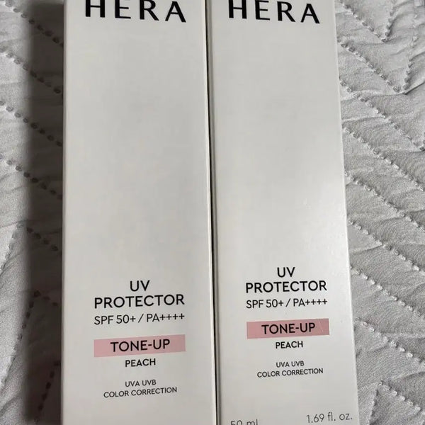 [BUNJANG] Hera UV Protector Tone-up Peach Set / 헤라 UV 프로텍터 톤업 피치 50미리 2개 세트