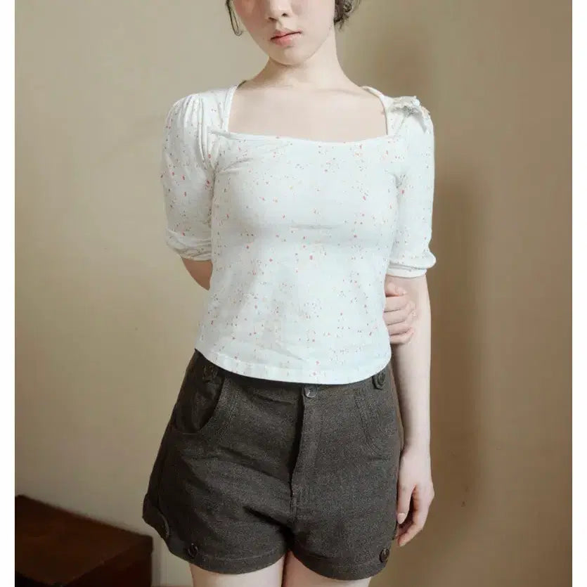 [BUNJANG] Colocynth Leaf Puff Top / 콜로신스 LEAF PUFF TOP DOT DOT