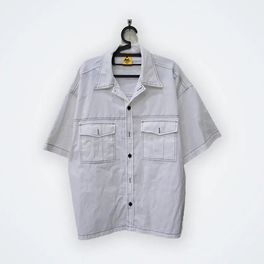 [BUNJANG] Attention Oversized Shirt White / [Free] 어텐션 오버사이즈 셔츠 화이트