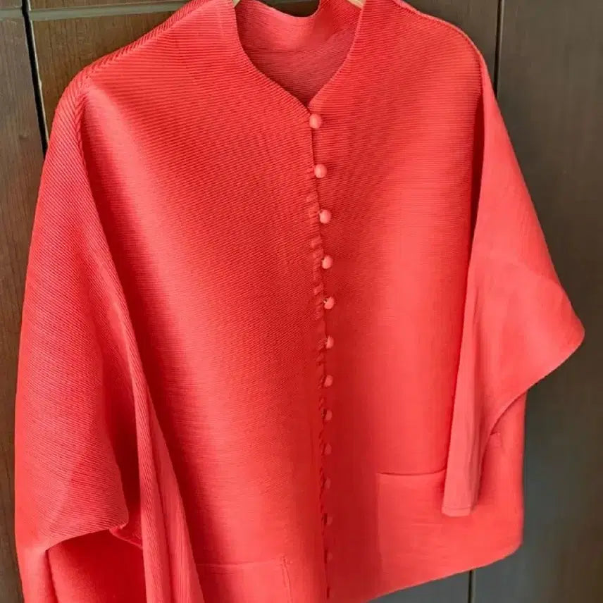 [BUNJANG] Pleated Coral Button Cardigan / 플리츠 코랄 버튼 가디건