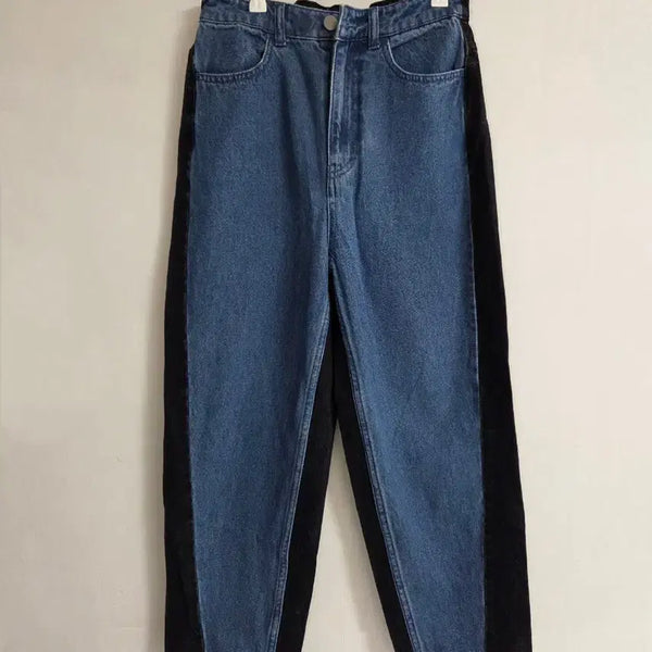 [BUNJANG] H&M Women's Two-Tone Relaxed Fit Jeans / H&M 여성 투톤 배기 청바지