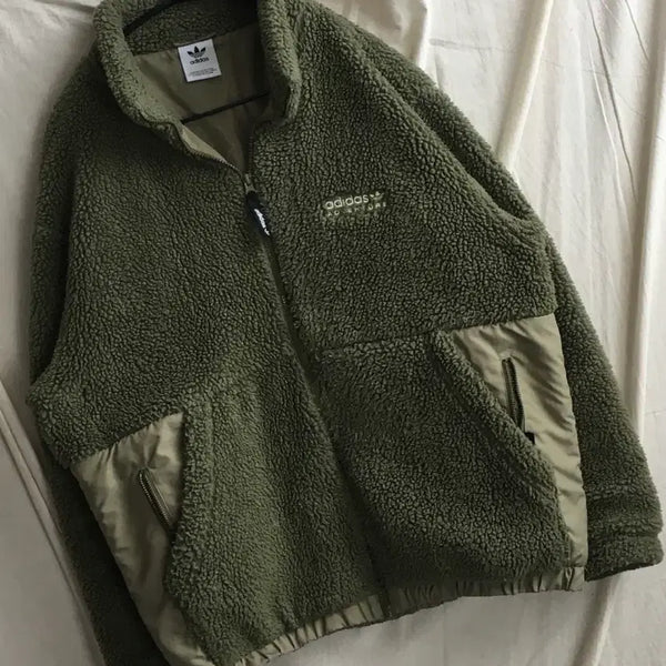 [BUNJANG] Adidas Chest Logo Sherpa Zip-Up XL / 아디다스 가슴로고 쉐르파집업