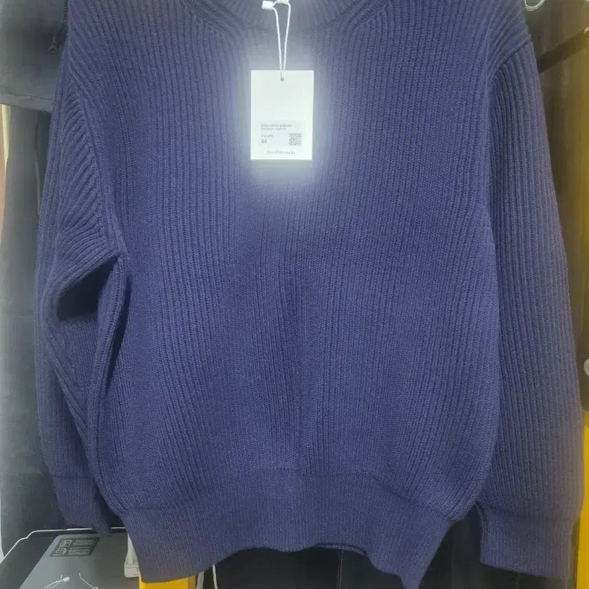 [BUNJANG] Firstfloor Daily Cotton Pullover Ink Navy & Brown Size 46 / [46]퍼스트플로어 데일리 코튼 풀오버 일괄판매