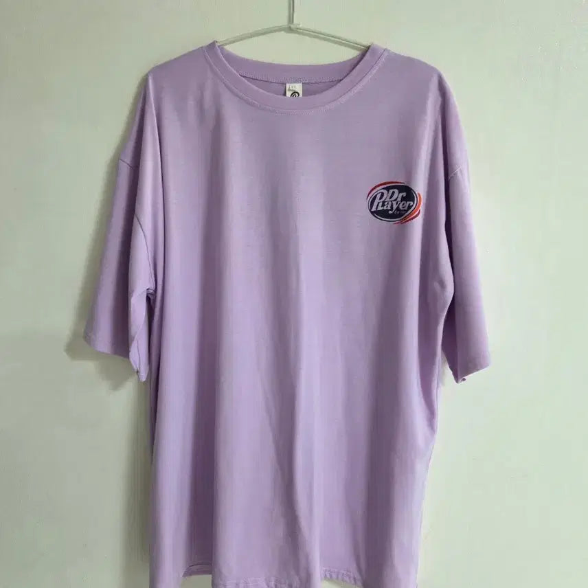 [BUNJANG] Lavender Lettering Oversized T-Shirt / 연보라 레터링 오버핏 반팔 티셔츠