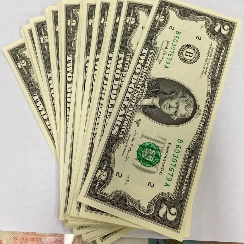 [BUNJANG] Lucky US Two Dollar Bills - 50 Bills / 미국 행운의 2달러 지폐 50장 100달라