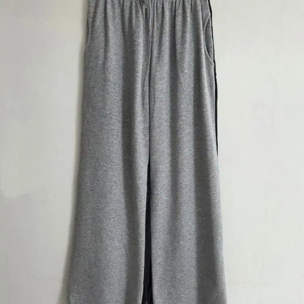 [BUNJANG] Contrast Color Block Denim Training Pants / 앞뒤 다른 배색 흑청 데님 트레이닝 팬츠 S