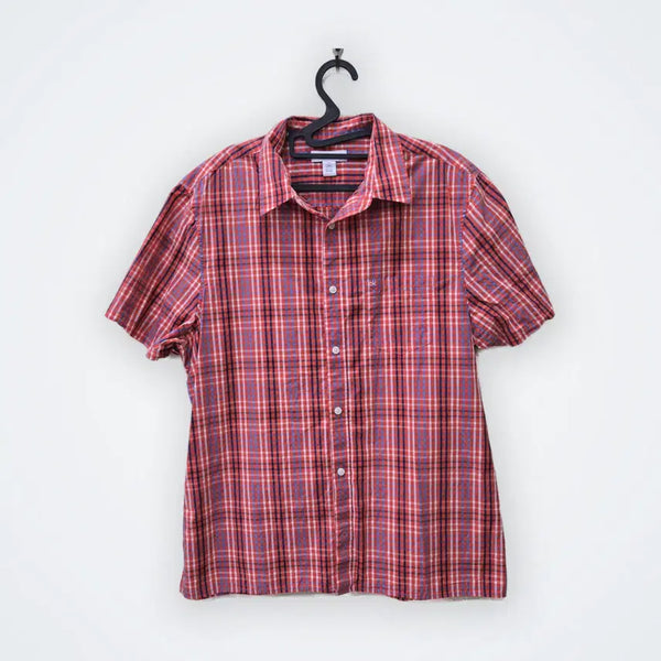 [BUNJANG] Calvin Klein Plaid Shirt Orange / [L] 캘빈클라인 체크 패턴 셔츠 오렌지