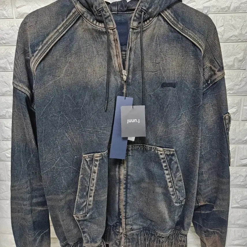 [BUNJANG] JUUN.J Collection Hooded Denim MA-1 Bomber Jacket / JUUN.J 준지 컬렉션 후드 데님 마원 MA-1 S