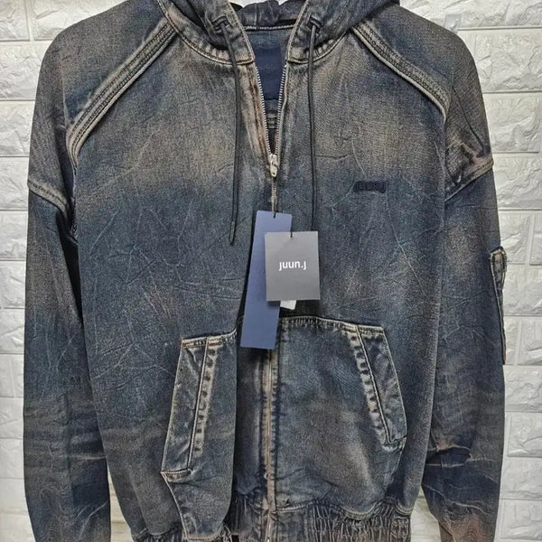 [BUNJANG] JUUN.J Collection Hooded Denim MA-1 Bomber Jacket / JUUN.J 준지 컬렉션 후드 데님 마원 MA-1 S