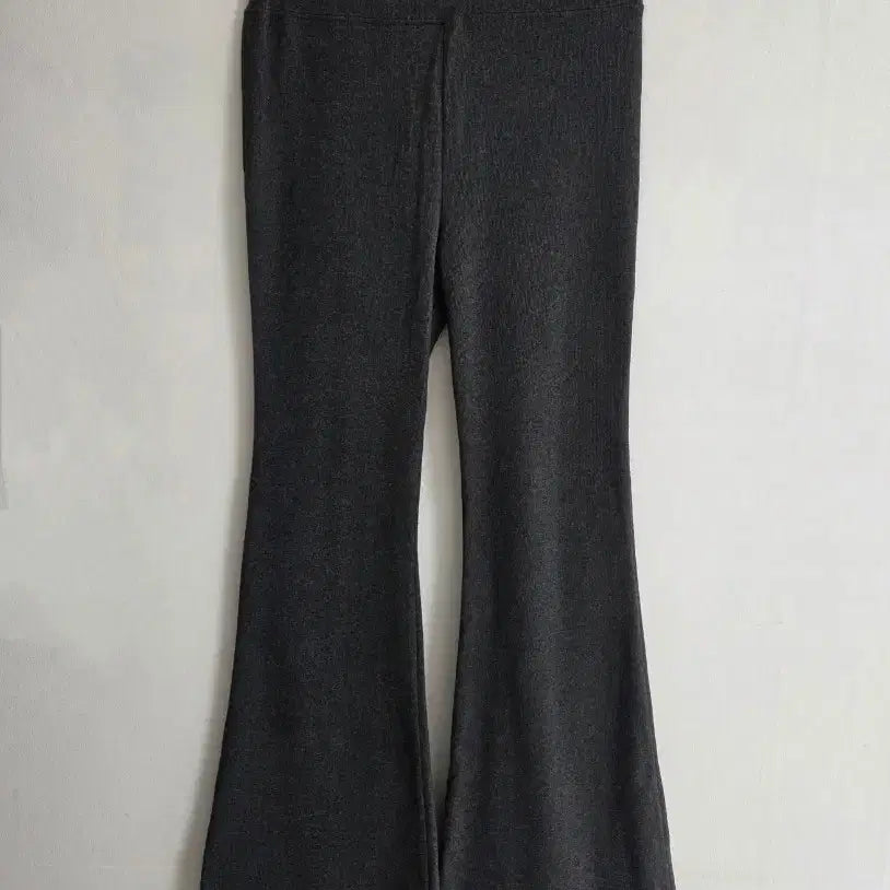 [BUNJANG] Charcoal Bootcut Fleece Ribbed Pants / 차콜 부츠컷 기모 골지 팬츠