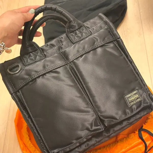 [BUNJANG] Yoshida Porter Tanker Square Tote Bag Black / 요시다포터 탱커 스퀘어 토트백 블랙