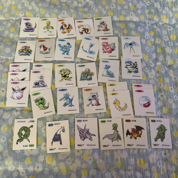 [BUNJANG] Pokemon 30th Anniversary Artwork Sticker Set (33 pcs) / 포켓몬 30주년 아트워크 띠부실 띠부씰 33장 일괄