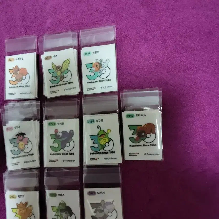 [BUNJANG] Pokemon 30th Anniversary Stickers / 포켓몬 띠부씰 신상 30주년 판매