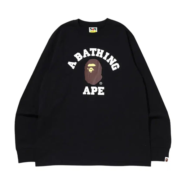 [BUNJANG] BAPE College Long Sleeve T-Shirt Black M / 베이프 컬리지 롱슬리브 티셔츠 블랙 M사이즈