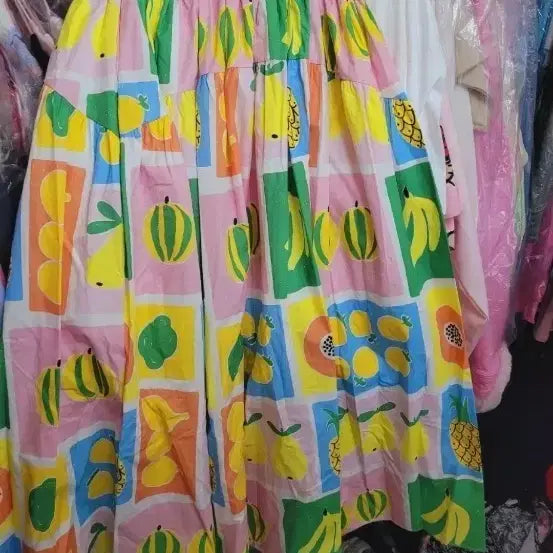 [BUNJANG] Fruit Pattern Imported Full Skirt / 과일 패턴 수입 풍성스커트