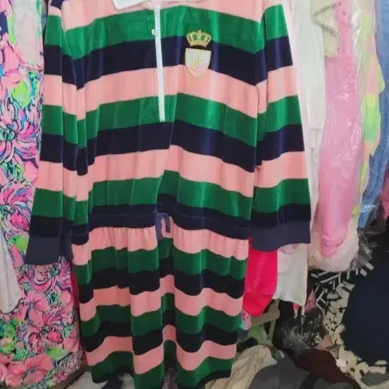 [BUNJANG] Juicy Couture Velour Dress Set / 쥬시꾸뛰르 원피스 핑크/그린/네이비XL