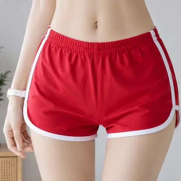 [BUNJANG] Red Banding Slim Fit Shorts (M) / 레드 밴딩 중고 착샷