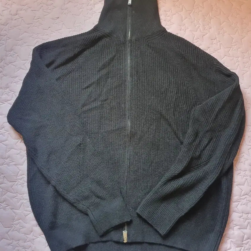 [BUNJANG] KIMUER Black Two-Way Zip-Up Knit Jacket L / 새상품급)키뮤어 블랙 투웨이 집업 니트자켓 L