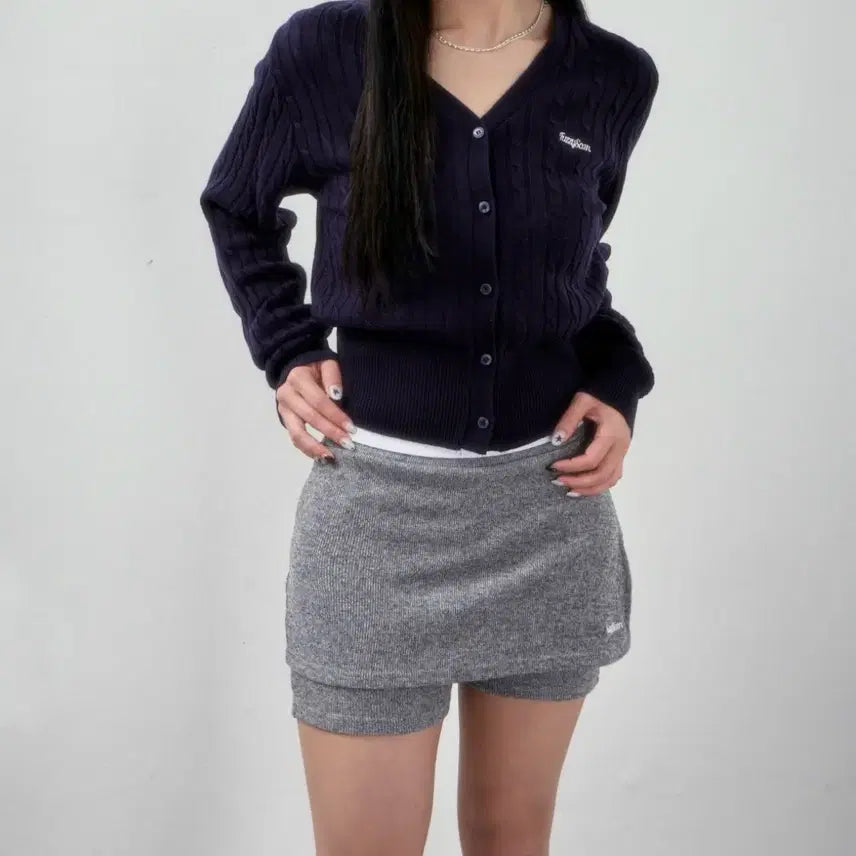 [BUNJANG] Fuzzy Scan Biker Skirt Pants - Black / (새상품) 퍼지스캔 바이커 스커트 팬츠