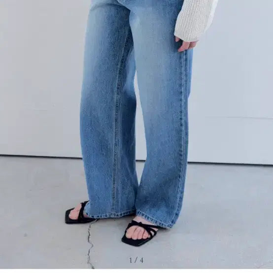 [BUNJANG] Ayle Washing Straight Wide Denim Jeans M / 아일 스트레이트 데님 와이드 청바지 엠 워싱